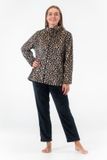 GAUBERT Dames Fleece Huispak en Pyjama met Rits - Panterprint - Beige - Maat M