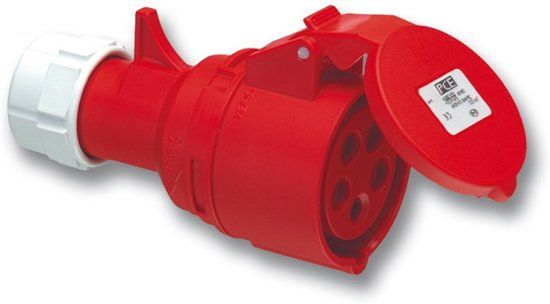PCE Contrastekker CEE 400V 16A 4P+A IP44 Rood