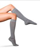 FALKE No. 1 Finest Cashmere Kniekousen Dames Grijs Maat 35-36