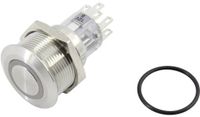 Tru Components Drukschakelaar 2x uit/aan Continu Blauw 1 stuk(s)