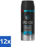 Axe 12 x Ice Chill Vaporisateur corporel - Frozen Mint & Lemon - 150 ml