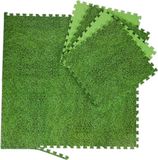 Relaxdays fitness puzzelmat - 8 tegels - 60 x 60 cm - beschermmat fitnessapparatuur - groen
