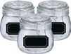 Zeller Weckpotten/inmaakpotten - 4x - 500 ml - glas - met beugelsluiting - incl. etiketten