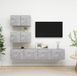 Prolenta Maison Exclusive - 4-delige TV-meubelset in betonlook, gemaakt van houtvezel