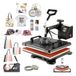 VEVOR Transferpers 38 x 38 cm, hittepers 220 V, transferpers 1200 W, textielpers 14 x 7,6 cm, mappenpers max. 250 °C, sublimatiepers, hobby T-shirtpers (8 in