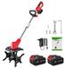 StarTech Elektrische grasmaaier - Mini-bodemfrees - Borstelmoter - Draagbaar - Werkt op accu - 2 accu's - Rood