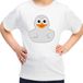 Bellatio Decorations Verkleed T-shirt voor jongens/meisjes - eendje - wit - Carnaval - feestkleding voor kinderen 146/152