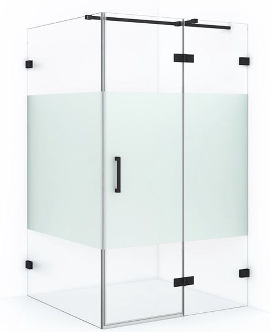 Maxaro Douchecabine Diamond 120x100cm 8mm Helder Veiligheidsglas Zwart Metaal
