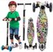 Vélo d'équilibre à trois roues avec éclairage LED et design graffiti, réglable pour enfants