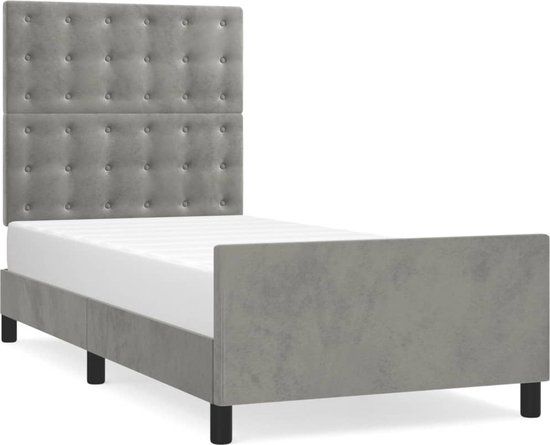 VidaXL Bedframe Lichtgrijs 90x190 cm