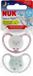 Nuk Space Night Silicone Fopspeen 2 Stuks 6-18 Maanden Glow in the Dark Paars