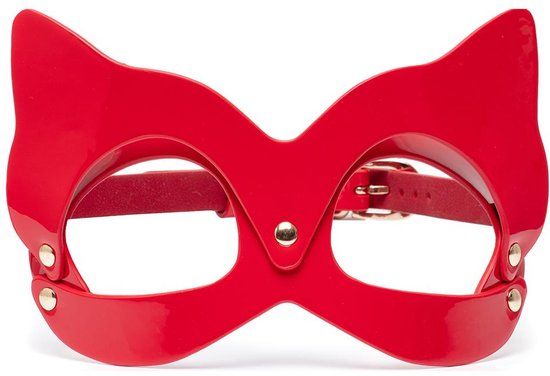 Kinky Diva High Gloss Cat Mask Red/Gold