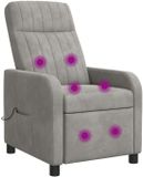 vidaXL Relaxstoel Lichtgrijs fluweel