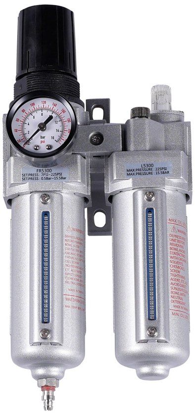 Airpro luchtverzorgingsset 3/8" Compressor met drukregelaar 15.5 bar Olievrij