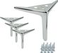 B & B Anker Set van 4 metalen meubelpoten zilverkleurig chroom 15 cm