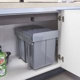 [en.casa] Inbouw prullenbak Froland 2x10 en 1x20 liter 48x34x42 cm grijs