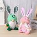 Non-branded Easter Bunny rabbit ears pop - Set of 2, plaid pattern, faceless gnome decoration