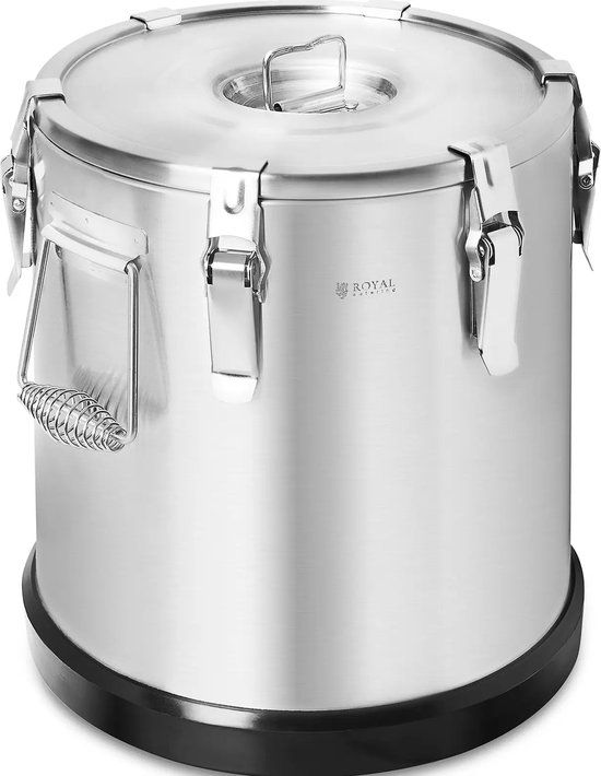 Royal Catering Thermoskan - 22 L - Zilver - RVS - Rubberen Vloer