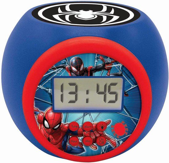 Lexibook Spiderman Projector Alarm Clock - Blue - Digital Display - 9.10 cm