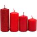 Getrapte Niveau Stompkaarsen voor Adventskrans, 4 stuks, Rood, Ongeparfumeerd, 4 Maten, Hoogte 5-10 cm, Diameter 4 cm, 280 g