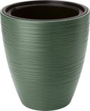 Form Plastic Plantenpot/bloempot Gobi - kunststof - groen - D40 x H32 cm - met binnenpot - rond
