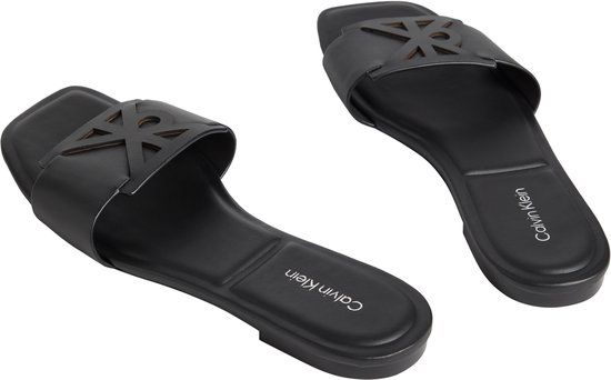 Calvin Klein Provence leren slippers zwart