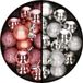 Kaemingk B.V. Boules de Noël 34x pc - 3 cm - rose et argent - plastique