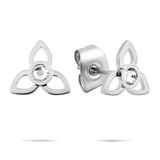 Tamaris Oorbel - oorstekers van roestvrij staal in bloemdesign met zirkonia - zilver - 0,8 cm - waterdicht & huidvriendelijk