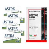 25 ASTRA 25 scheermesjes Platinum + The Goodfellas' smile Abysso scheerzeep monster
