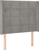 vidaXL Hoofdbord met randen 103x16x118/128 cm fluweel lichtgrijs