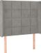 vidaXL Hoofdbord met randen 103x16x118/128 cm fluweel lichtgrijs
