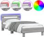 vidaXL Bedframe met hoofdbord en LED grijs sonoma eikenkleur 75x190 cm