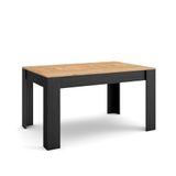 Skraut Home Eettafel 140x90x76 cm Eiken/Zwart