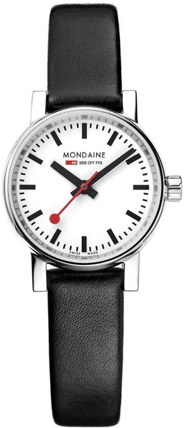 Mondaine Evo2 Automatic MSE.26110.LB - Dameshorloge - Zwart Leer - Saffierglas - 26mm