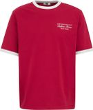 WE Fashion Heren relaxed fit T-shirt met tekst - Rood - Katoen - XXL