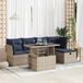 Maison Exclusive - Ensemble de meubles de jardin 6 pièces avec banc, coussins, en polyrotin gris, avec un cadre en bois d'acacia