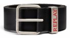 REPLAY Leren riem Leather Belt W90 Black noir