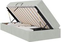 vidaXL Opbergbed met matras Lichtgrijs 90 x 190 cm Fluweel