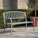 Mendler Banc de jardin HWC-F43, banc public, banc, 2 places, cadre en acier avec revêtement en poudre, gris