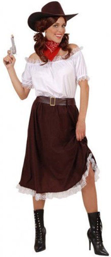 Generik Bruin en wit cowgirl kostuum voor vrouwen - XL