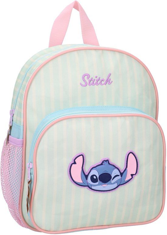 Lilo & Stitch Stitch Super Stripes Kinder rugzak - Groen/roze