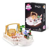 MINI BRANDS -SPACES-SERIE 1 TUIN-DAK TUIN | DIY Mini Spaces bouwset, tuinscène op het dak, 88 delen, minifiguren tentoonstellen, cadeau voor verzamelaars