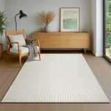 the carpet Everest – vloerkleed met moderne korte pool, hoog-laag effect, 3D-effect, hoge pooldichtheid en aangenaam zacht, geometrisch patroon, crème, 120 x 170 cm