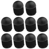 cyclingcolors 10 x stoelstop, lamellenstoppen met kogelkop, rond, antislip, voor ronde buizen, kunststof eindkappen, zwart, 30 mm