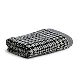 MÖVE Brooklyn Glencheck handdoek 50 x 100 cm, Made in Germany, 85% katoen, 10% viscose, bamboepulp, 5% linnen, natuur/zwart