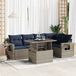 Maison Exclusive - Ensemble de meubles de jardin 6 pièces avec banc, coussins, en polyrotin gris, avec un cadre en bois d'acacia