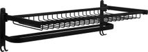 QUVIO Handdoekrek - Zwart - Aluminium - Met Plank & Haken - Industrieel