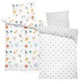 Totsy Baby Dekbedovertrek voor ledikant baby 100x135 cm 2 stuks - Katoen dekbedhoes voor kind bed Set Dekbedzak 100 x 135 cm En Kussensloop 60 x 40 cm Oeko-Tex