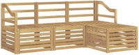 vidaXL Bank loungeset 1 zitplek Wit Acacia hout