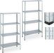 Relaxdays stellingkast set van 2 - 160 kg - 147,5x75,5x30,5 cm - verzinkt staal - berging - zilver